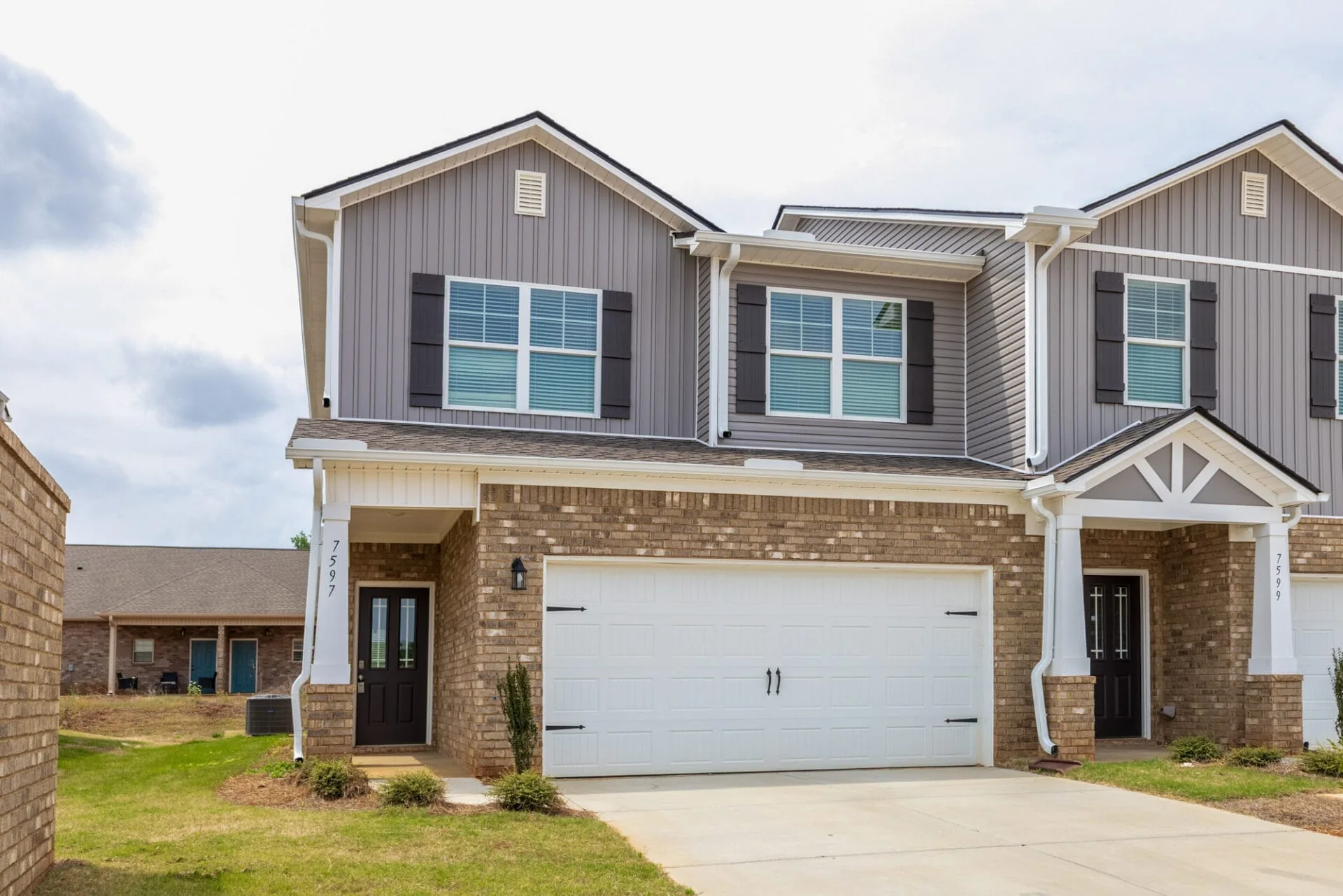 Finished townhomes at Discovery Pointe