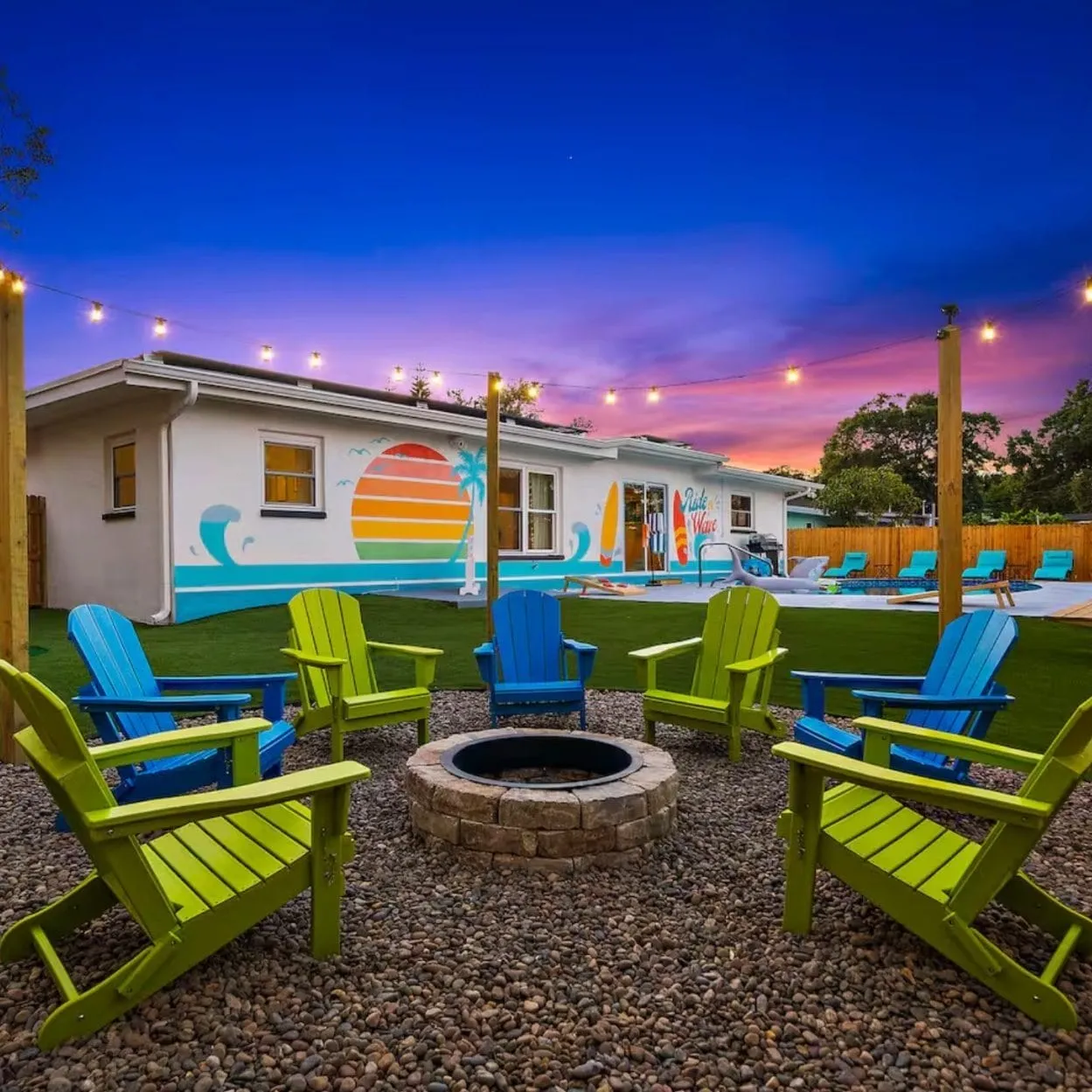 Arabella Short-Term Rental portfolio: courtyard with fire pit