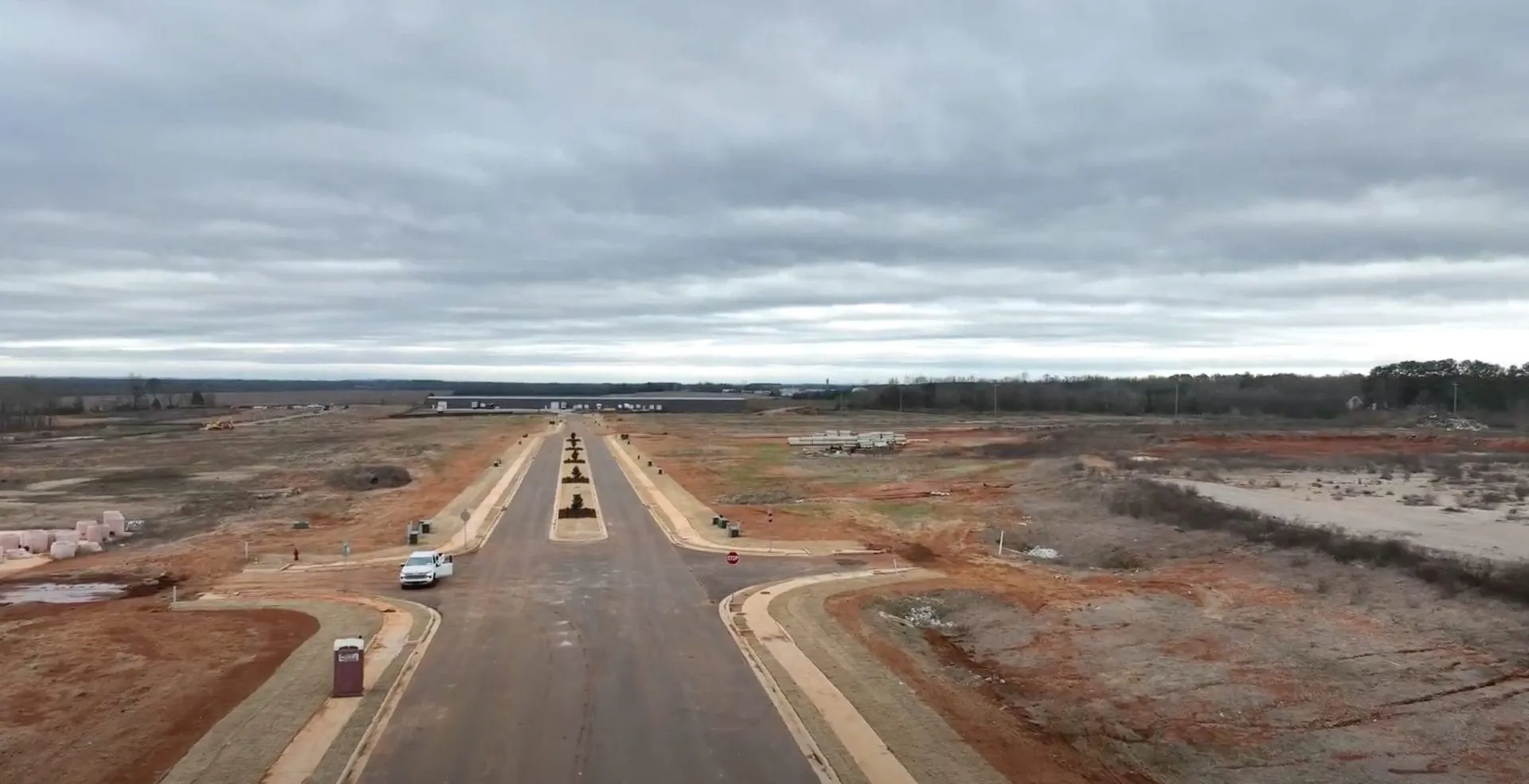 Arabella Village: aerial of site work