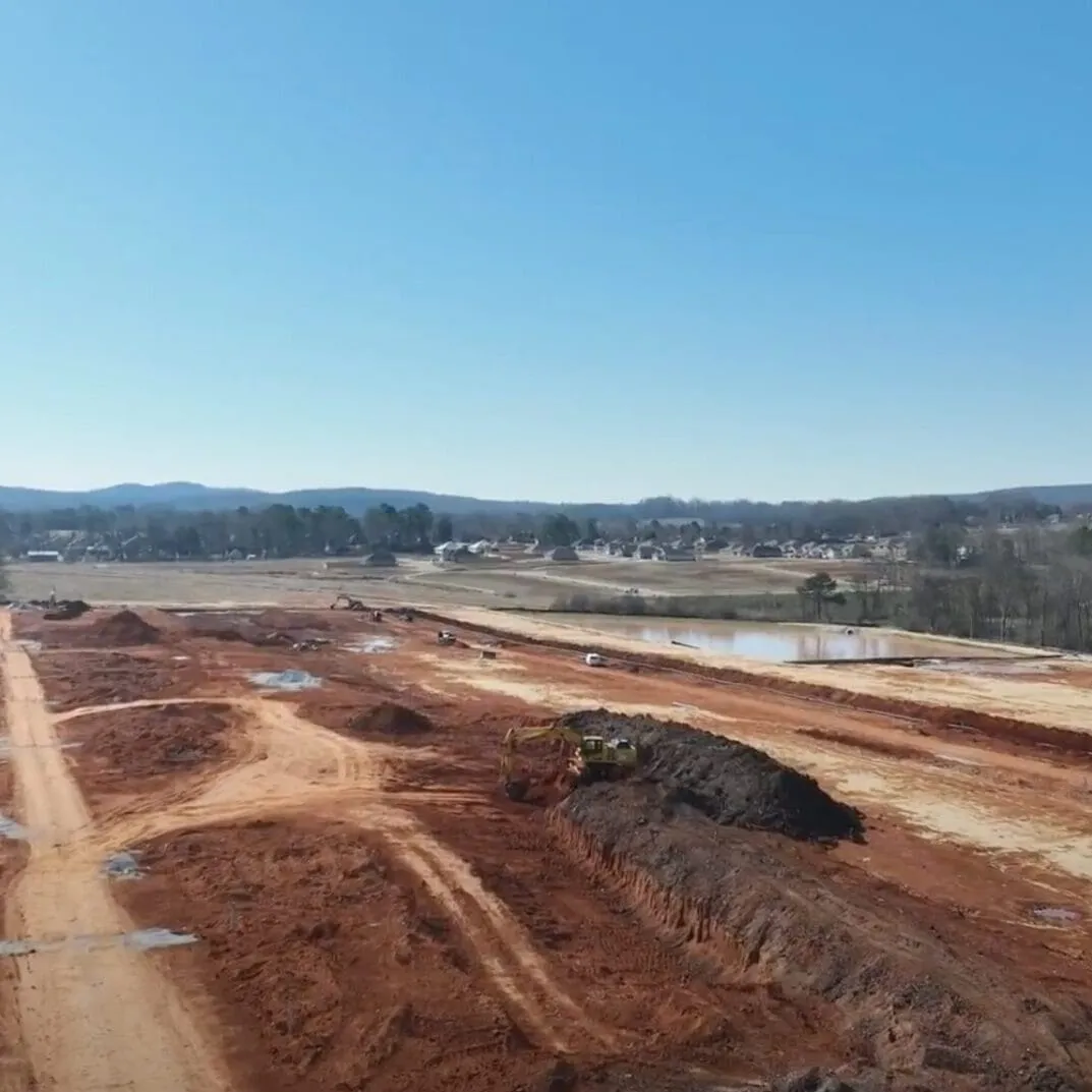 Baltimore Hill: aerial of site work