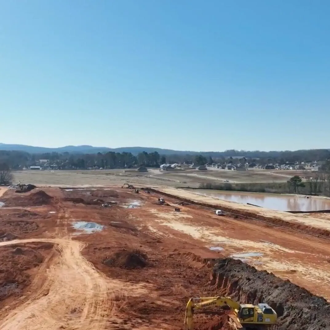 Baltimore Hill: aerial of site work