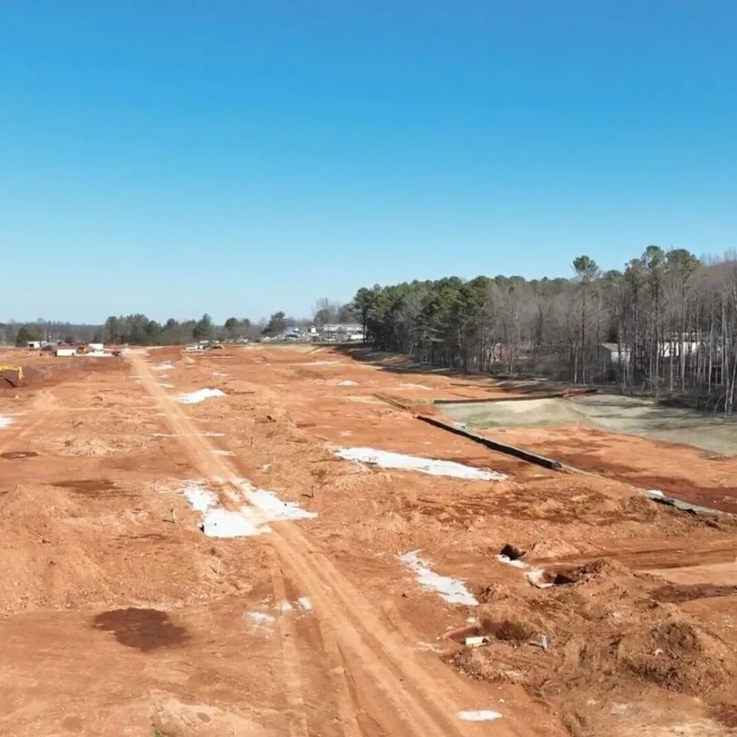 Baltimore Hill: aerial of site work