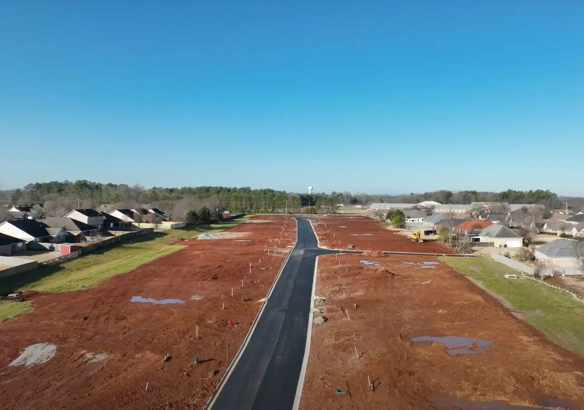 Creekside Commons: aerial of site work