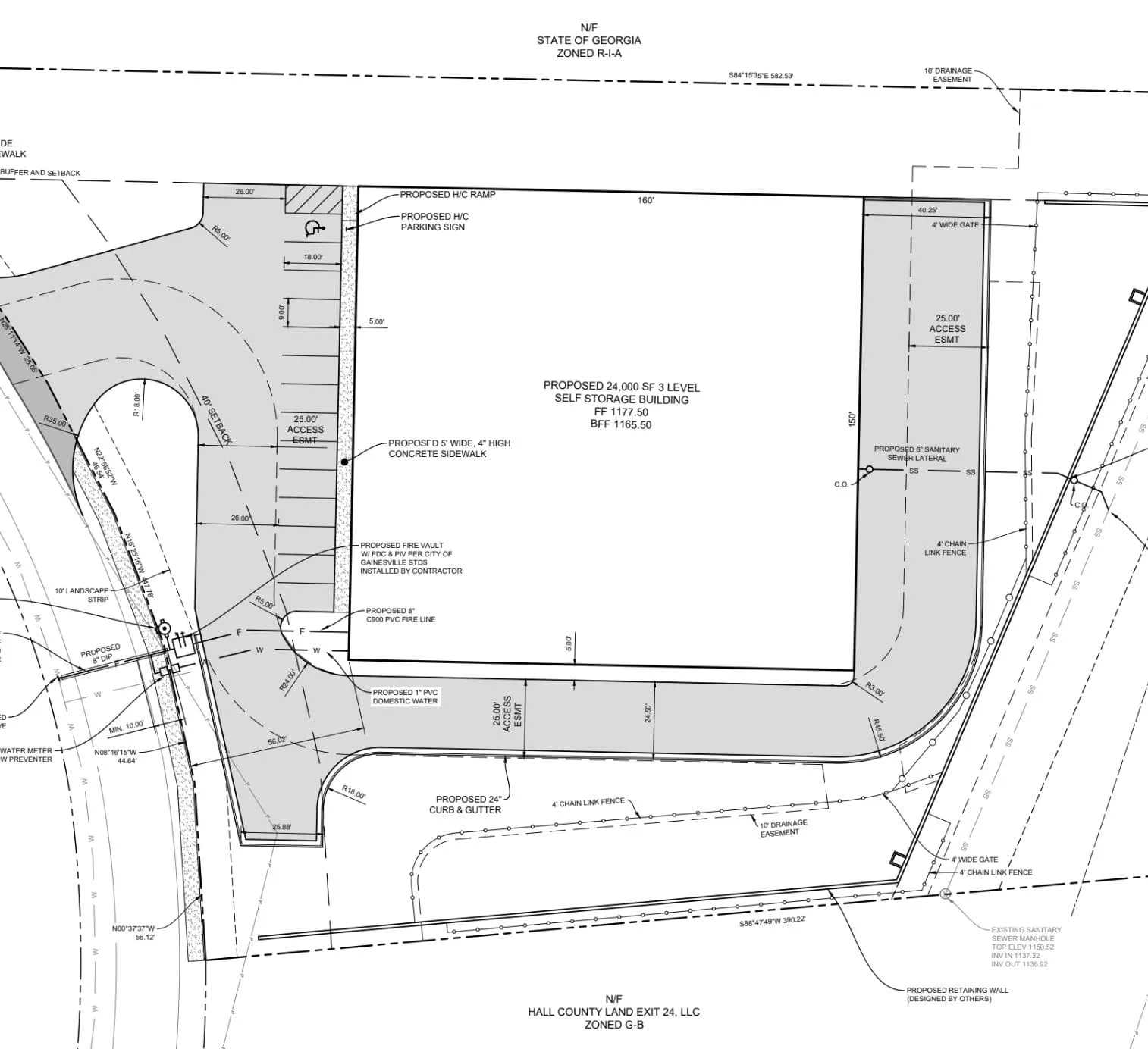 Gainesville Self-Storage: site plan