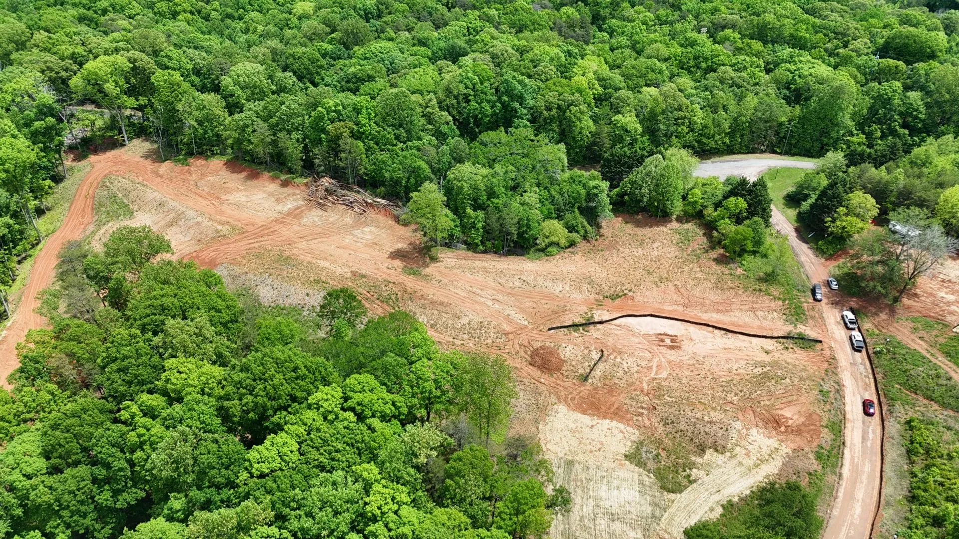 Haselton Phase I: aerial of site work