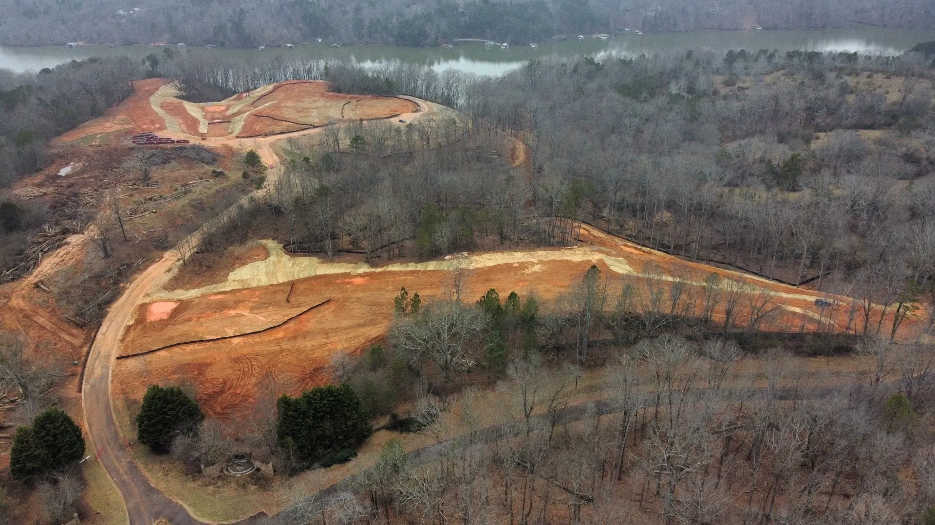 Haselton Phase I: aerial of site work