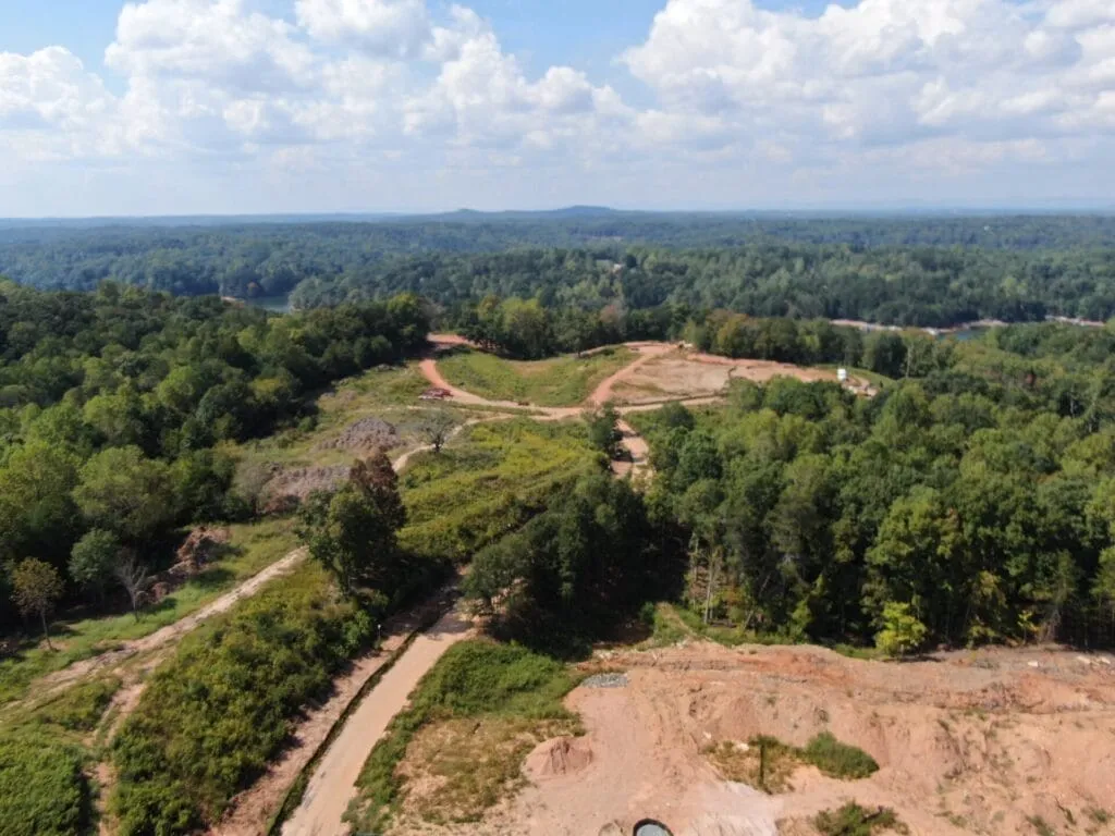 Haselton Phase I: aerial of site work