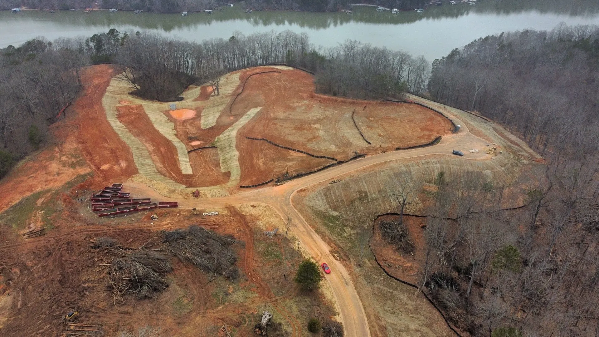 Haselton Phase III: The Cliffs at Lake Lanier: aerial of site work