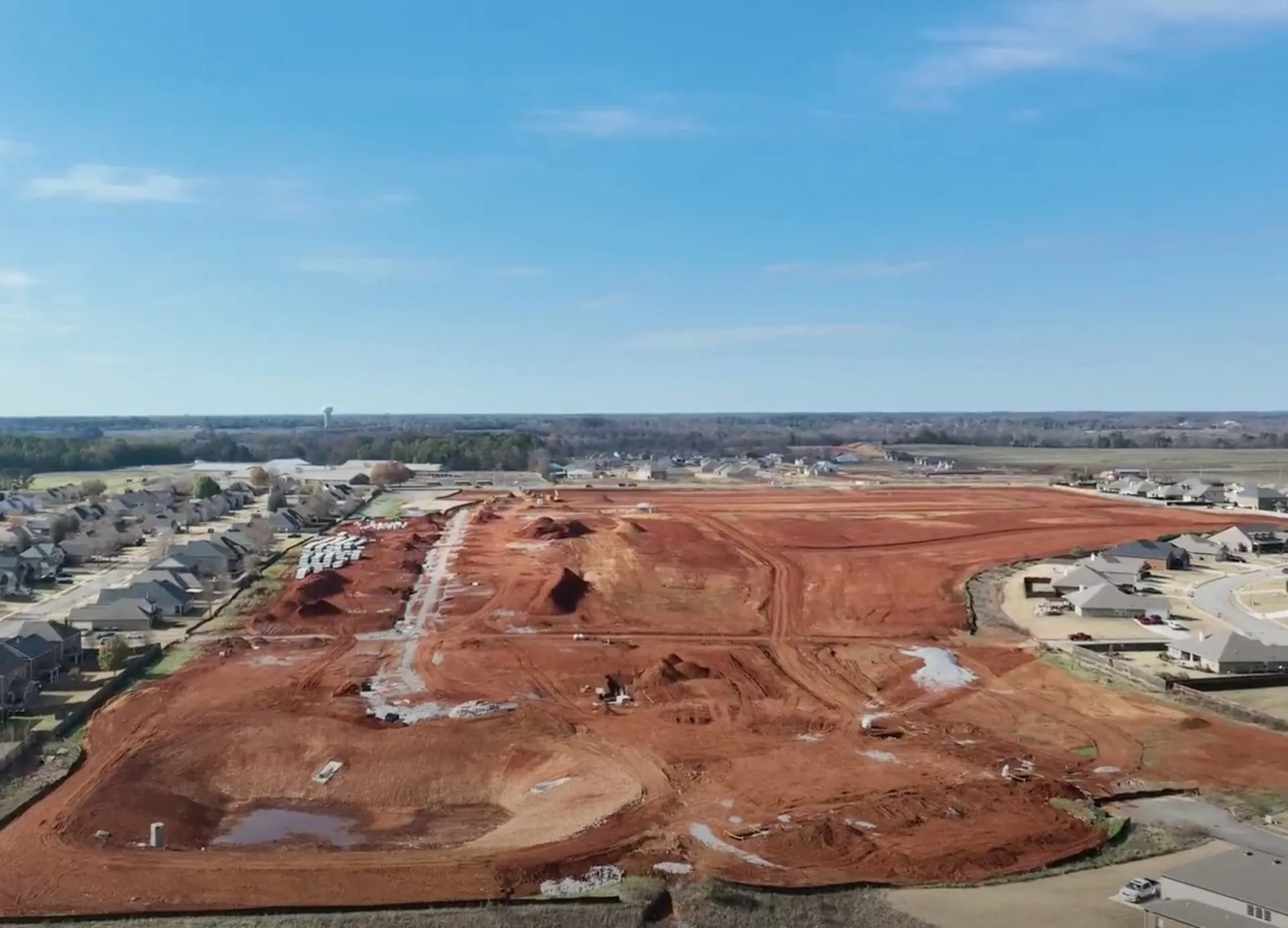 Heritage Village: aerial of site work