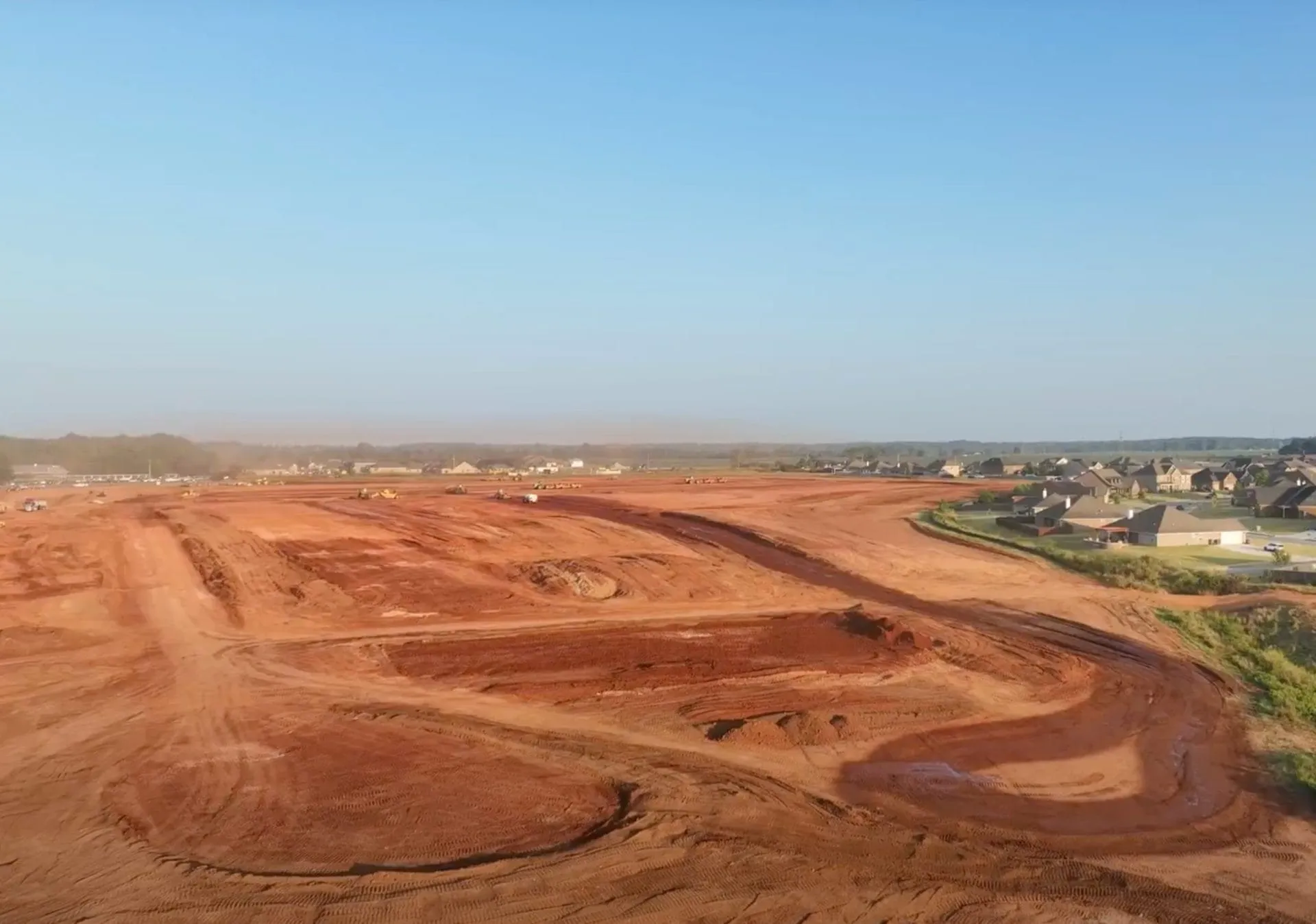 Heritage Village: aerial of site work