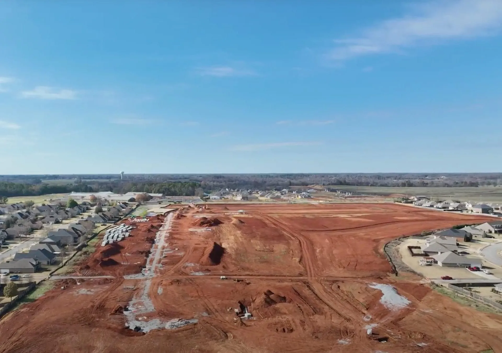 Heritage Village: aerial of site work