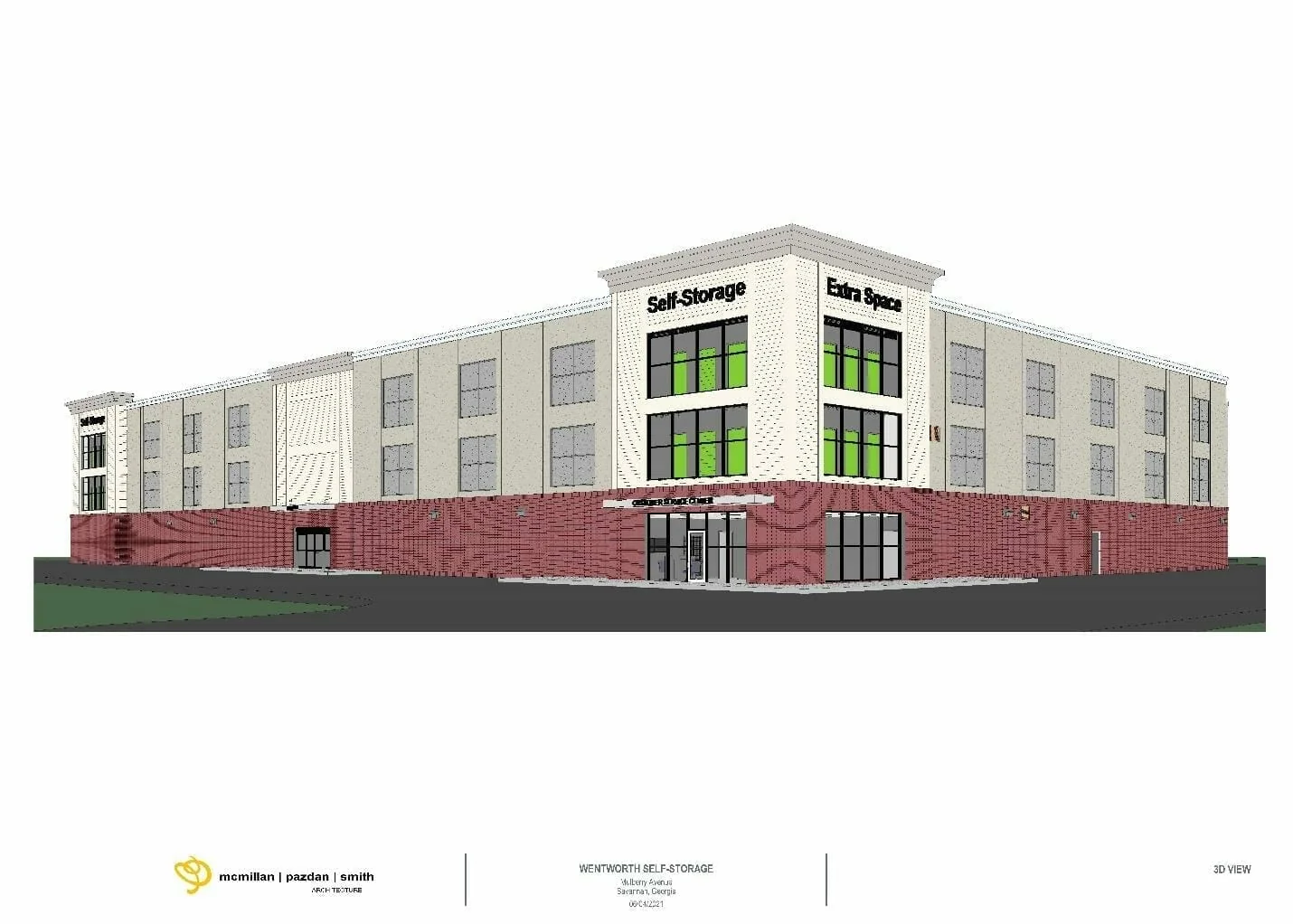 Rendering of Port Wentworth self-storage in Georgia
